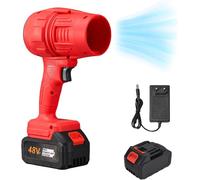 Cordless Leaf Blower, Battery Powered Handheld Electric Blower for Yard, Garage, Patio (1battery,Red)