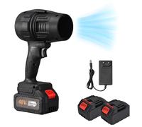Cordless Leaf Blower, Battery Powered Handheld Electric Blower for Yard, Garage, Patio (2battery,Black)