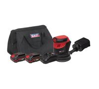 Cordless Orbital Palm Sander Kit Ø 125 mm 20 V - 2 batterie
