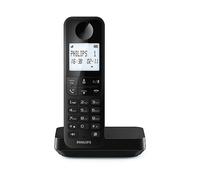 Philips DECT D2701B - Telefono Fisso Cordless, Display Retroilluminato da 4,6", Microfono verticale, Chiamate in Vivavoce, Fino a 14 ore, Antenna Ottimizzata, Impostazioni Sulla Privacy - Nero