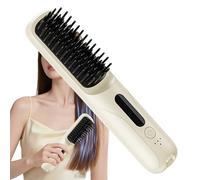 Cordless Straightener Brush - Rechargeable Styling Tool, Portable Hair Smoothing Comb with Fast Heating, Personal Hair Care Device for Women Men, Home Apartment Salon, for Travel Business Trips