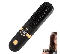 Cordless Straightening Brush | 4-Level Wireless Flat Iron Brush - Convenient Fast Charging Straightener Comb | For Home Travel Salon Vacation Business Trips Hotel Bathroom Dormitory Women Teens