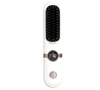 Cordless Straightening Brush | 4-Level Wireless Flat Iron Brush - Convenient Fast Charging Straightener Comb | For Home Travel Salon Vacation Business Trips Hotel Bathroom Dormitory Women Teens