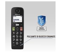 Panasonic KX-TGU130EXB Telefono Cordless Digitale con Segreteria Telefonica, Unità Base e 1 Ricevitore, Display LCD, Tasti Grandi, Fav Call, Compatibile con gli Apparecchi Acustici, Nero