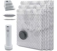 Cordless Travel Vacuum Bag Set with Rechargeable Air Pump, Vacuum Bags for Rechargeable Air Pump, Carry-On Size Vacuum Seal Bag for Clothes, Space Saver Compression Bags for Clothing (9PCS)