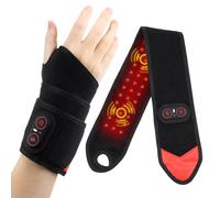 Cordless Wrist Hand Heating Pad Massage,Red Light Therapy for Wrist, Rechargeable Heated Wrist Brace for Hand Pain Relief Red Light Heating Pad for Women and Men Wrist, Hand, Arm, Leg, Ankle (Black)