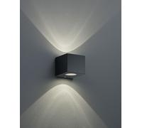 CORDOBA APPLIQUE LED DA ESTERNO CUBO NERO CON DIFFUSORI INTERCAMBIABILI L.10CM 2 LUCI 2W 200lm, 3000K