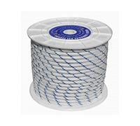 Cordon Nylon Intrecciato: 10 mm, Bianco/Blu 100 Mts.