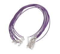 Cordoncini cerati per la creazione di gioielli, 10 pezzi, cordoncini per collane, con chiusura, per ciondoli, bracciali, creazione di gioielli, 45,2-45,7 cm, viola scuro