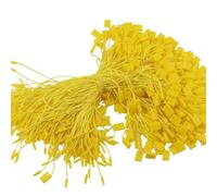 Cordoncini di fissaggio con chiusura a scatto, 1500 pezzi, quadrati, per etichette per vestiti, 11 colori, per attaccare etichette (2 gialle)