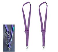 Cordoncini in tessuto semplice per penne, cordoncini da collo con clip e portaocchiali, in nylon semplice, anti-smarrimento con porta penne per insegnanti (Purple)