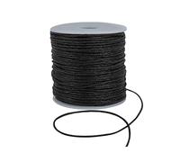 Cordoncino cerato da 1 mm per la creazione di bracciali e collane, resistente corda macramè, corde Scoobies e cordino in pelle, perfetto per perline e braccialetti dell'amicizia, colore: nero, 5 m