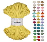 Cordoncino di cotone intrecciato 3 mm 100 m, 46 colori, cordoncino per uncinetto, filo macramè, filato macramè, filato di alta qualità, corda macramè, corda macramè, Sznurkomania (limone)