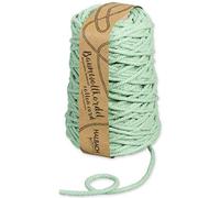 Cordoncino di cotone riciclato, larghezza 5 mm, lunghezza 80 metri, filato di cotone sostenibile per macramè o fai da te, colore: menta