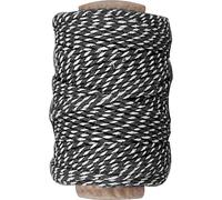 Cordoncino di cotone, spessore 1,1 mm, nero/bianco, 50 m