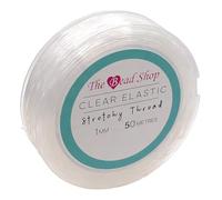 Cordoncino elastico trasparente per la creazione di braccialetti, 1 mm x 50 m, per la creazione di gioielli, filo elastico e invisibile