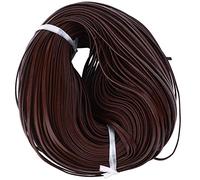 CORDONCINO FAI DA TE IN CUOIO INTRECCIATO PRIMO STRATO 100M PER FESTE DI DESIGN DI GIOIELLI (Caffè scuro 3mm*1mm100 metri)