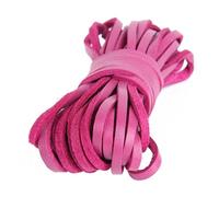 Cordoncino in pelle, Cordoncino in cuoio 3mmx2mmx5m Accessori for gioielli multicolori(Rose Red)