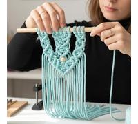 Cordoncino macramè da 3 mm x 100,6 metri, corda di cotone colorata per annodare e tessere, corda per appendere alla parete, decorazione per la casa, supporti per piante sospese (azzurro)