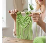 Cordoncino macramè da 3 mm x 100,6 metri, corda di cotone colorata per annodare e tessere, per appendere alla parete, decorazione per la casa, supporti per piante (verde giallastro)