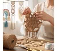 Cordoncino macramè da 3 mm x 100,6 metri, corda di cotone colorata per annodare e tessere, per appendere alla parete, decorazione per la casa, supporti sospesi per piante (caffè)