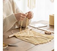 Cordoncino macramè da 3 mm x 100,6 metri di corda in cotone colorato, per nodi e tessitura, da appendere alla parete, decorazione per la casa, supporti per piante (giallo tenue)