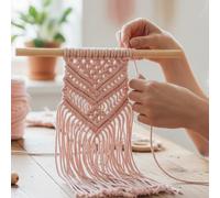 Cordoncino macramè da 3 mm x 100 metri di corda in cotone colorato, per nodi e tessitura, da appendere alla parete, decorazione per la casa, appendipiante (rosa carne)