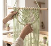 Cordoncino macramè da 3 mm x 101 metri, corda di cotone colorata per nodi e tessitura, per appendere alla parete, decorazione per la casa, supporti per piante (verde soia)