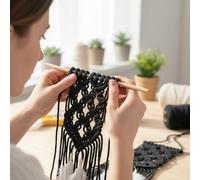 Cordoncino macramè da 3 mm x 110 metri, corda di cotone colorata per annodare e tessere, corda per appendere alla parete, decorazione per la casa, supporti per piante (nero)