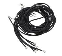 Cordoncino nero in gomma con chiusura, 10 pezzi, per gioielli, collane, bracciali, collane e ciondoli