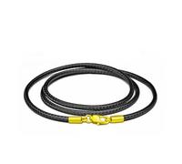 Cordoncino Per Collana Da 1,5-3 Mm Cordoncino In Pelle Catena In Corda Di Cera Con Chiusura A Moschettone In Acciaio Inossidabile Color Oro Per La Creazione Di Gioielli Collana Fai Da Te-Nero 1.5mm-60