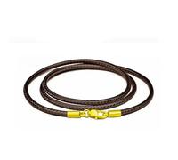 Cordoncino Per Collana Da 1,5-3 Mm Cordoncino In Pelle Catena In Corda Di Cera Con Chiusura A Moschettone In Acciaio Inossidabile Color Oro Per La Creazione Di Gioielli Collana Fai Da Te-Marrone 2mm-4