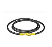 Cordoncino Per Collana Da 1,5-3 Mm Cordoncino In Pelle Catena In Corda Di Cera Con Chiusura A Moschettone In Acciaio Inossidabile Color Oro Per La Creazione Di Gioielli Collana Fai Da Te-Nero 2mm-45cm