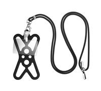 Cordoncino Smartphone con Silicone Universale Espandibile Regolabile 90cm Nero