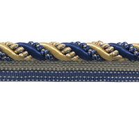 Cordone Decorativo In Oro E Blu Navy 7/16" Ammiragliato [9 Yarde]