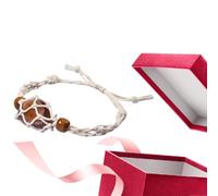 Cordone del braccialetto - Ciondolo Bracciale Gabbia Cord,Bracciale con supporto al quarzo, cavo per bracciale,supporto per pietra vuota, cavo con gabbia per bracciale con ciondolo, collana con bracc