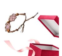 Cordone del braccialetto | Portapietra vuoto | Borsa a rete con ciondolo in di quarzo intrecciato a mano con lunghezza regolabile per la creazione di gioielli con collana di braccialetti fai-da-te, co