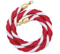 Cordone di delimitazione per Code con Ganci in Metallo, Corda Intrecciata per divisori di Code, Corda di Sicurezza per Controllo della Folla da 1/2/4 m, Corda a paletti da 2-13 Piedi, Corde