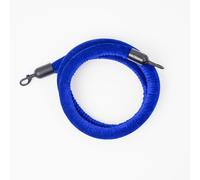 Cordone in Velluto Blu Lunghezza 2 Metri con Moschettoni Neri per Colonnine Segnapercorso