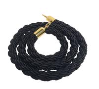 Cordone intrecciato lunghezza 2 metri blu con morsetti GOLD lunghezza 2 metri diametro 30mm COLORE NERO nero