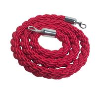 Cordone intrecciato lunghezza 2 metri con morsetti CROMO lunghezza 2 metri diametro 30mm COLORE ROSSO rosso