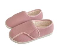 Cordone Regolabile Ampia Vestibilità, Gancio E Fiocco di Memory Foam Pantofole, Tacco Diabetico Pantofole, Memory Foam Scarpe Donna Chiuso In Pile Imbottito Largo Confortevole E Orto, Colore: rosa