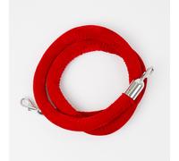 Cordone segnapercorso in velluto rosso, lunghezza 2 metri, con moschettoni cromo lucido - STOP44L/R