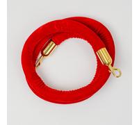 Cordone segnapercorso in velluto rosso, lunghezza 2 metri, moschettoni finitura gold, uso interno ed esterno