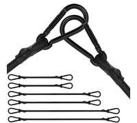 Cordoni Elastici - Confezione da 6 Nero Resistente Lungo Cordone Elastico Misure Assortite 30 cm, 60 cm, 80 cm, Cinghie Elastiche Extra Resistenti con Moschettoni per Campeggio, Teloni, Portapacchi