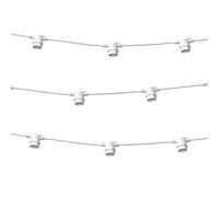 CORDONIERA LUMINOSA ESTERNO LUCI GAZEBO 10 PORTALAMPADA CATENARIA CAVO BIANCO