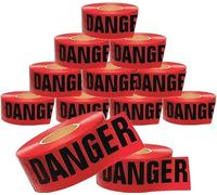 Cordova Safety Products Pro Pack Danger Barricade Tape - Set di 12 rotoli - Ogni rotolo misura 7,6 cm x 300 m, rosso, 7,6 cm/1000 m