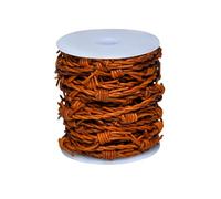 Cords Essentials Bobina di filo spinato artificiale in pelle per decorazione di feste occidentali a tema cowboy - bobina da 10 m (ruggine)