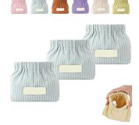 Corduroy Elastic Hair Tie Organizer Bag - Cute Makeup Pouch for Purse, Portable Travel Hair Accessory Storage for Tie, Lipstick, Coin Purse , Small Items Organizer (Style #8)