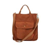 Corduroy Satchel Tote Bag Borsa a tracolla da donna con tracolla per libri, vita quotidiana, lavoro, marrone, 28*8*32cm
